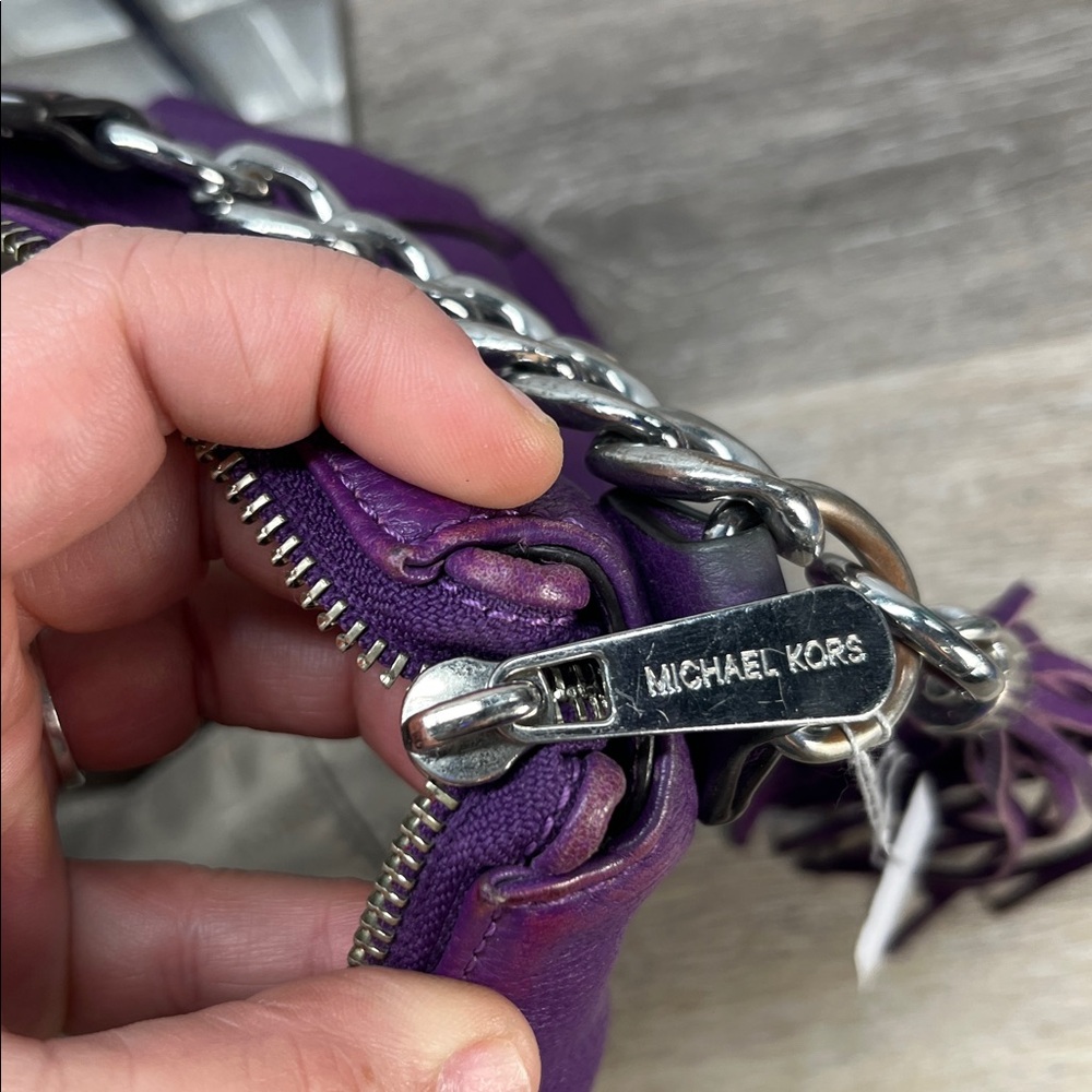 0880 Michael Kors purple pebble leather hobo 258570880 - Picture 14 of 16